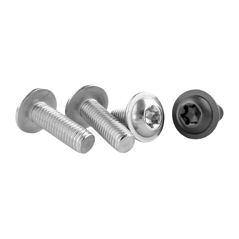 Image of 304 Edelstahl Silber/Schwarz Torx-Schraube M4 M5 M6 M8 Torx-Unterlegscheibenkopfschraube für Motorrad Roller ATV Moped Kunststoffabdeckung