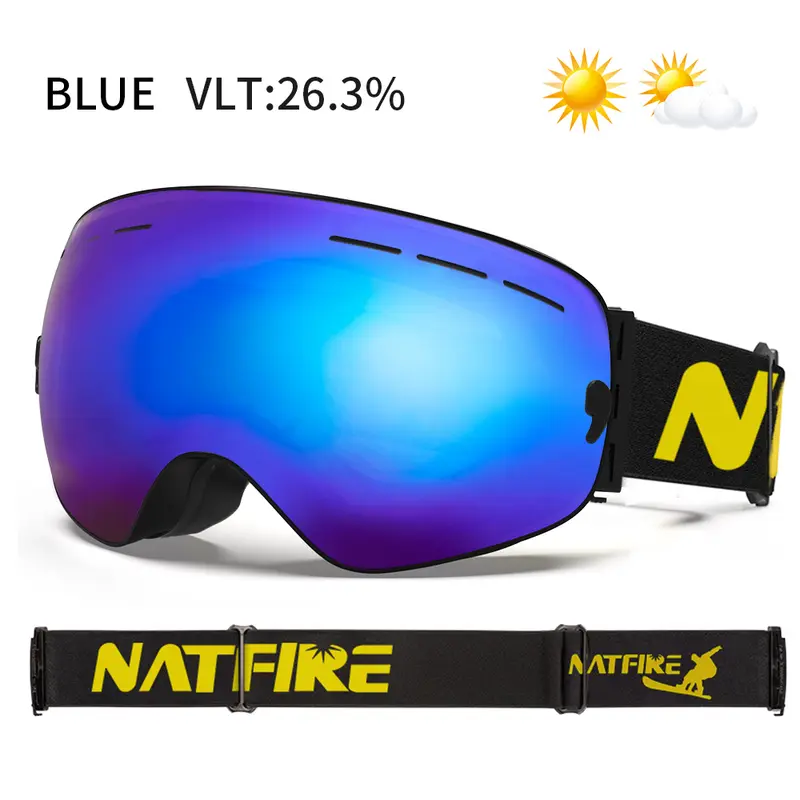 Ski Goggles Pro 100% UV400 Protection Anti Fog Interchangeable Lens Skiing Glasses Snowboard Snow Goggles for Men Women Natfire - Image 12