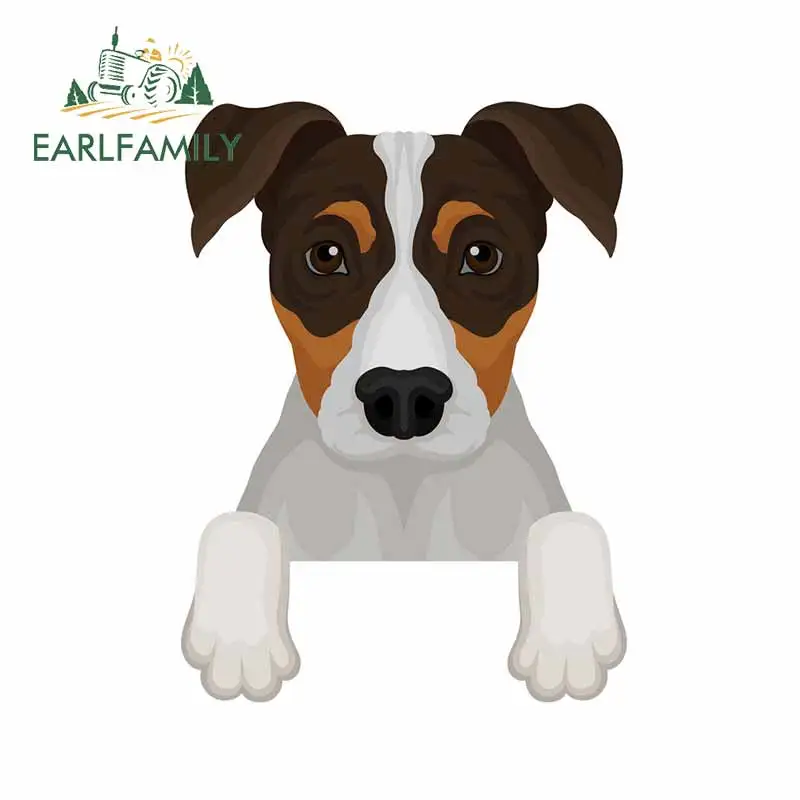 

EARLFAMILY 13cm x 9.7cm for Jack Russell Terrier Dog Car Stickers and Decals DIY Fashion Vinyl Car Wrap Suitable for Fold GTR SX