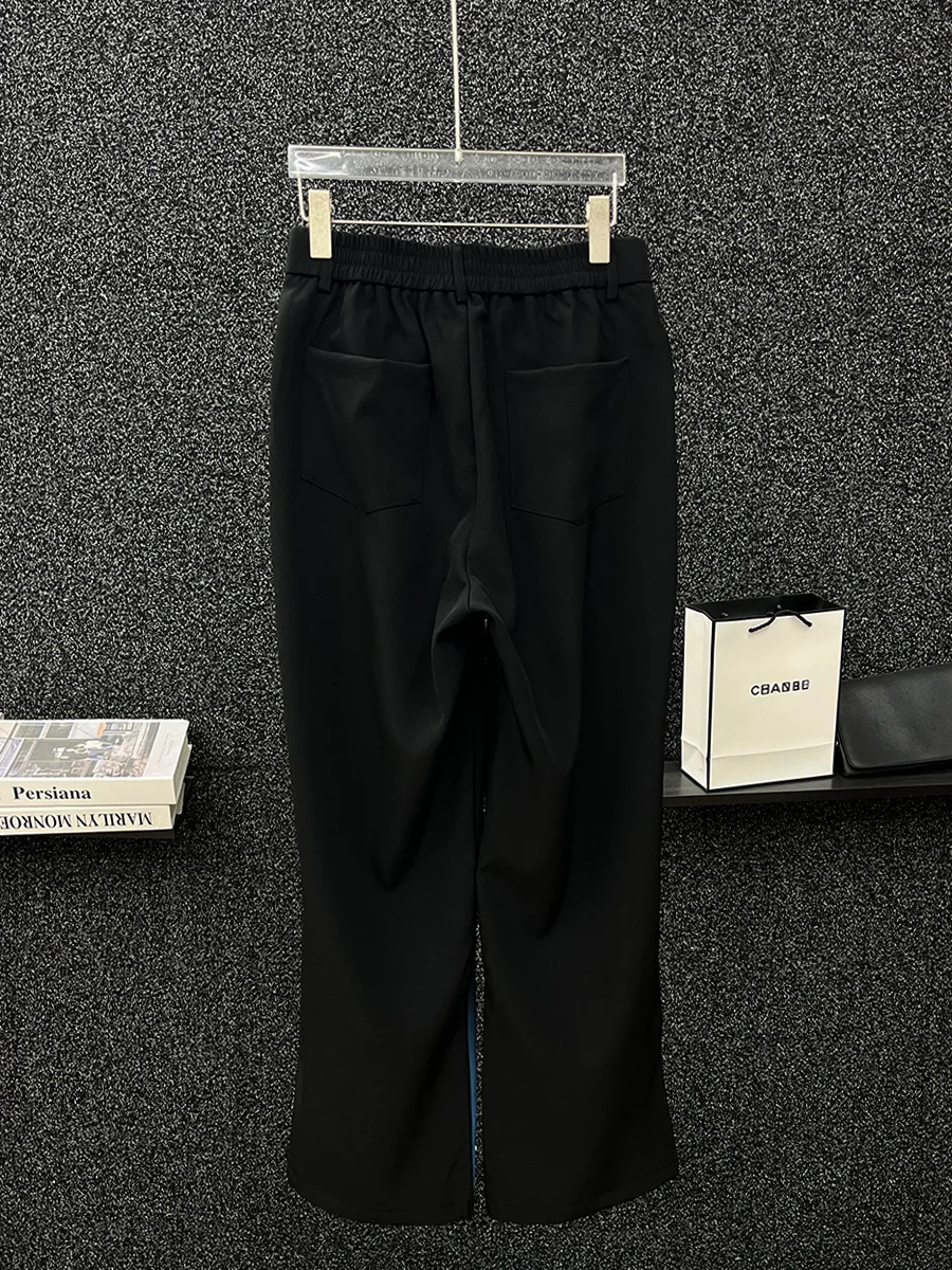 Korean Design Gradual Change of Color Pants Men's  Version of Heavy Industry Diamond-encrusted Straight Pants Fashion Trousers