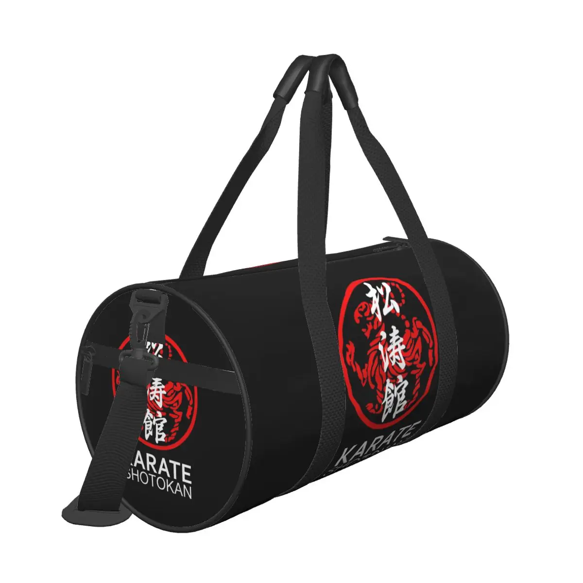 Shotokan Karate Symbol And Kanji White Text Travel Bag Large Capacity Sport Bags Men's Printed Gym Bag Casual Retro Fitness Bag