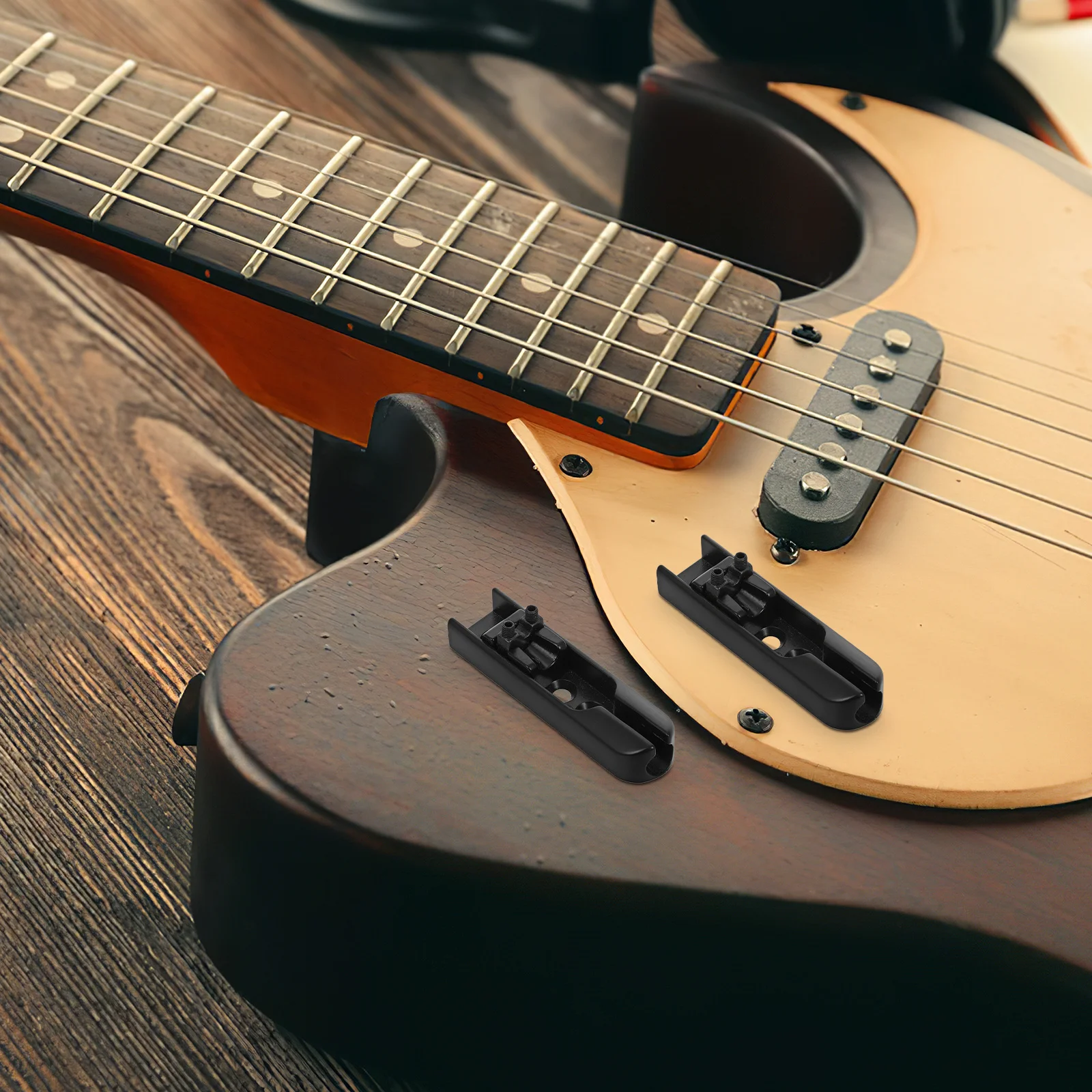 4 قطعة جسر واحد أسود مجموعة ل 4-سلسلة الغيتار الكهربائي باس استبدال السروج دائم جسر معدني الملحقات