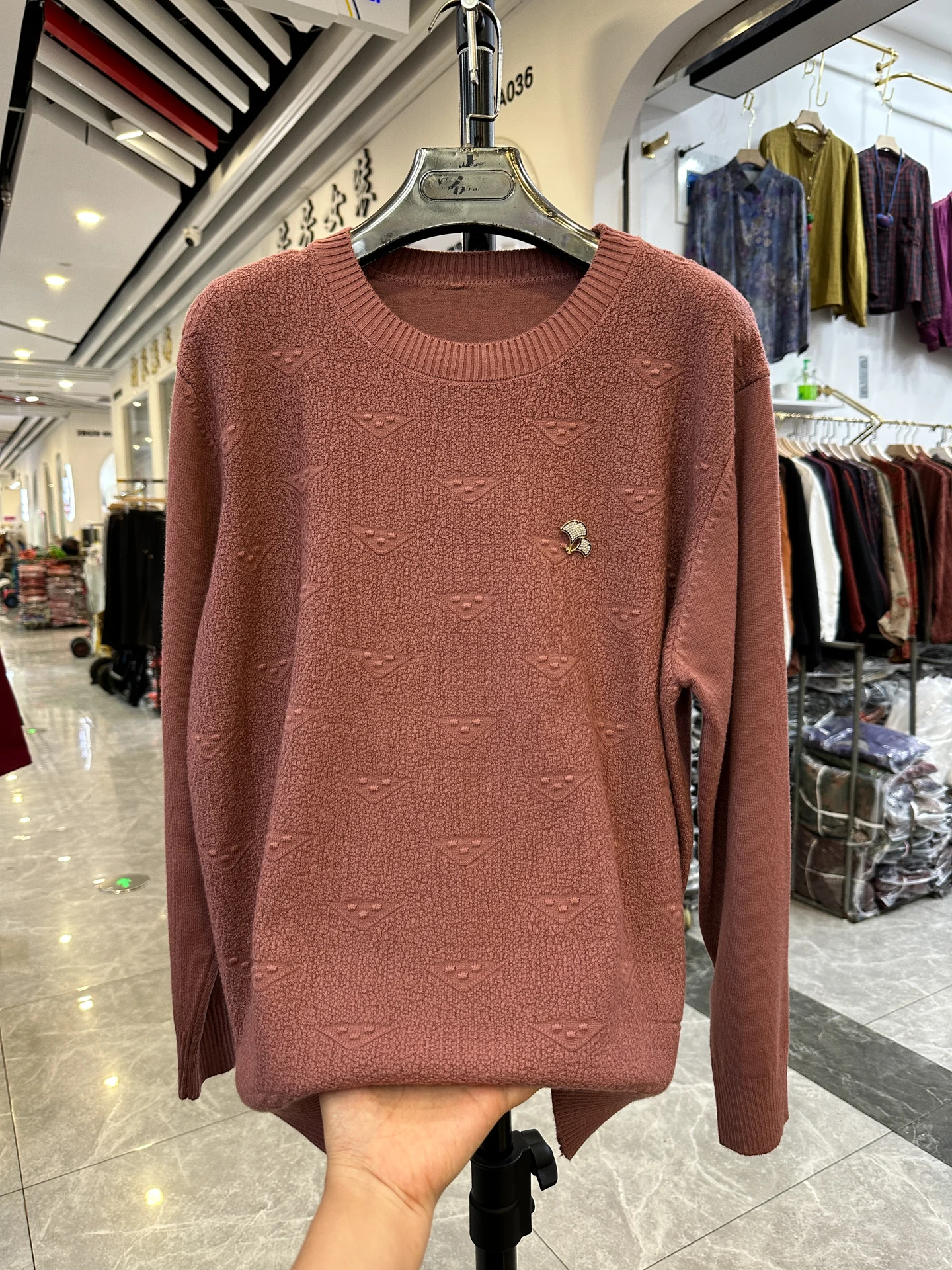 

Модный вязаный свитер Long Sve Свободный крой с надписью для женщин среднего возраста и ли Осень Зима Тепло с подогревом