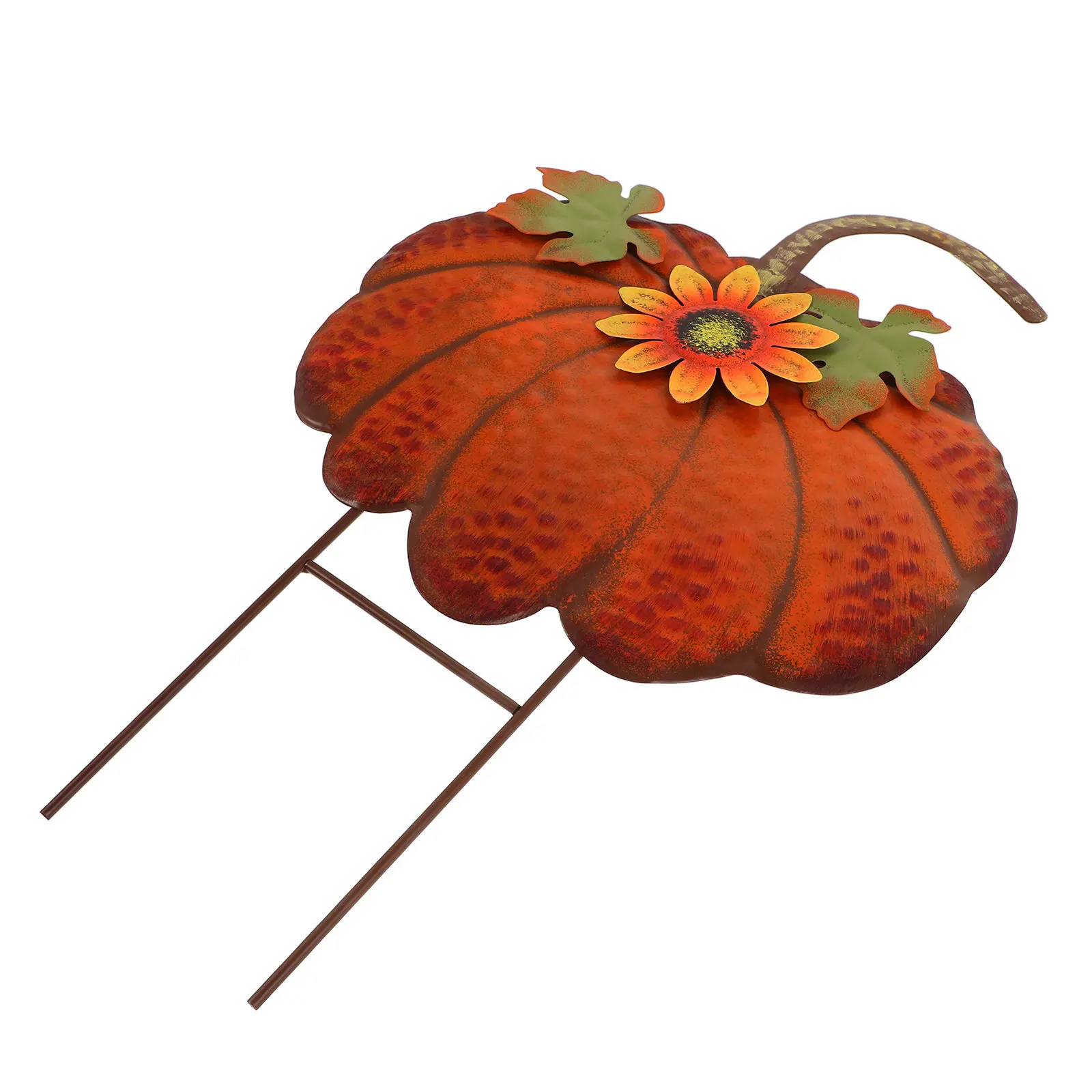 Pumpkin Garden Stake Sign Yellow Thanksgiving Yard Decoration Outdoor Lawn Ground Insert Party Decor
