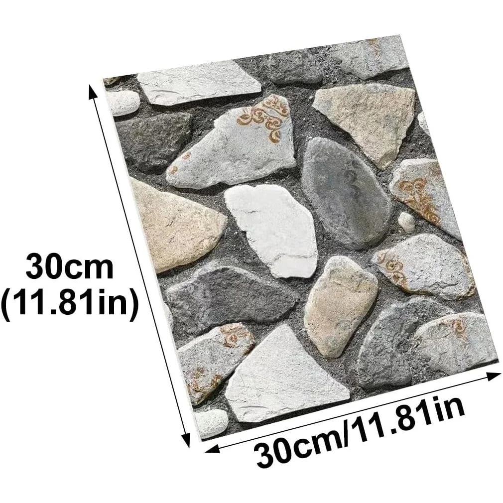12/18 pieces waterproof and wear-resistant self-adhesive 3D wall panels, stone pattern wall stickers, moisture and stain resista