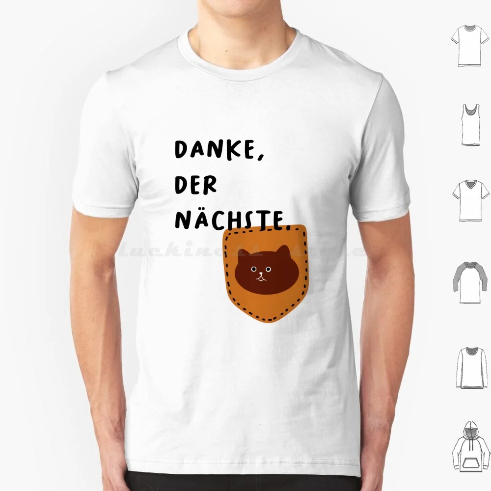 Danke, N? Chstes-Camiseta con ilustraciones de gatos caprichosos, Camiseta de algodón para hombres y mujeres, estampado artesanal, gracias al próximo, ilustraciones de gatos caprichosos