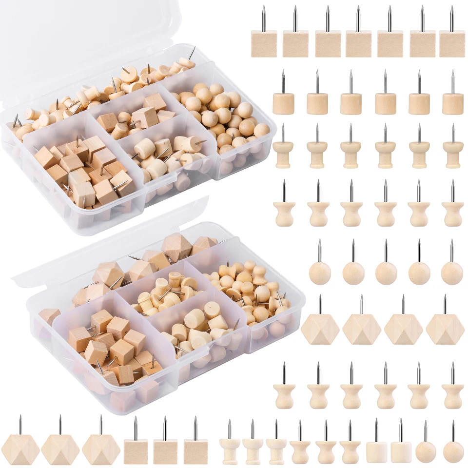 

115/180pcs Wooden Positioning Pins Metal Head Thumbtacks Different Shapes Sewing Pins Sewing Tools Accessories Set