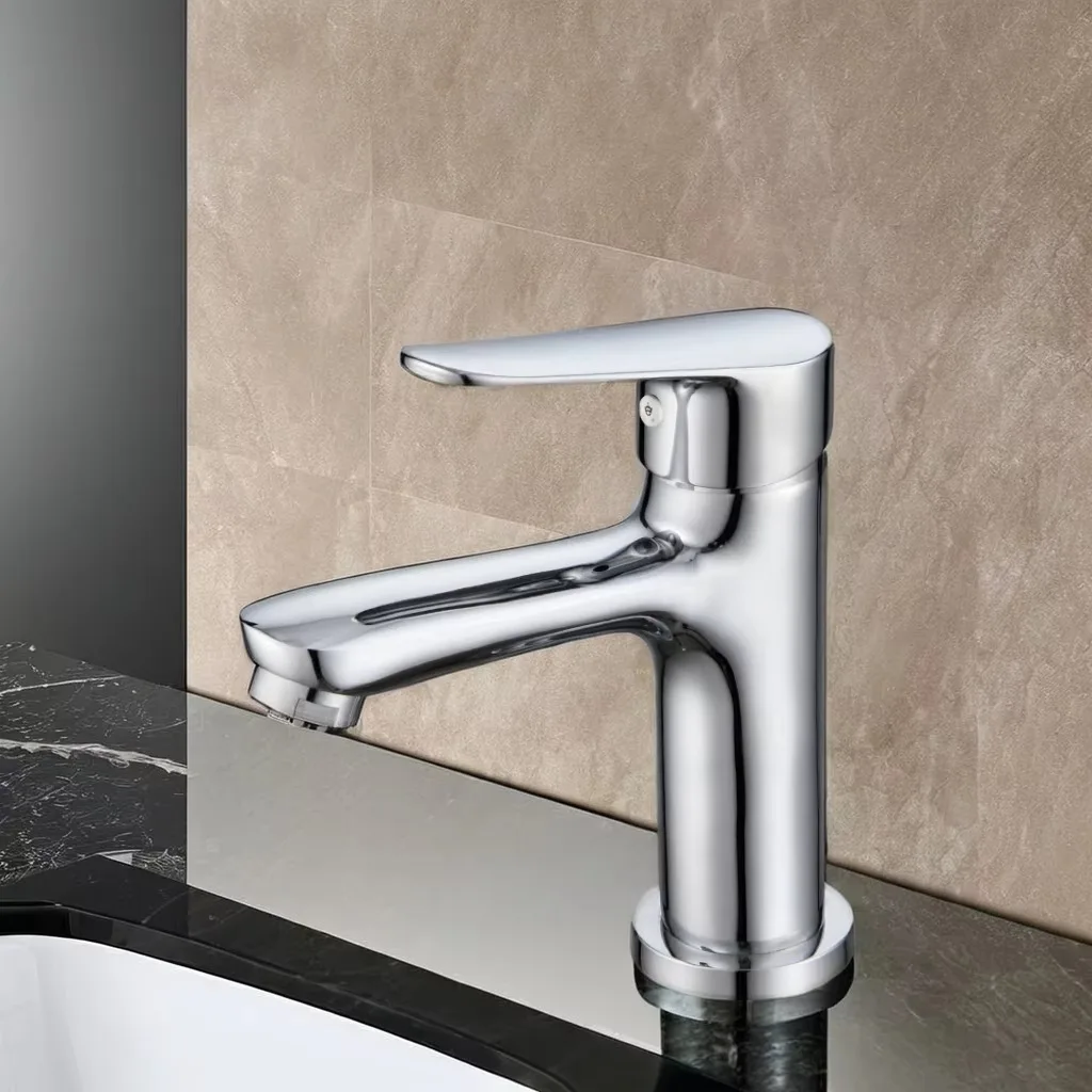 

Тонкий медный смеситель для горячей и холодной воды с одним отверстием, смеситель для раковины, смеситель для раковины с одним отверстием, быстро открывающийся смеситель для раковины в ванной комнате