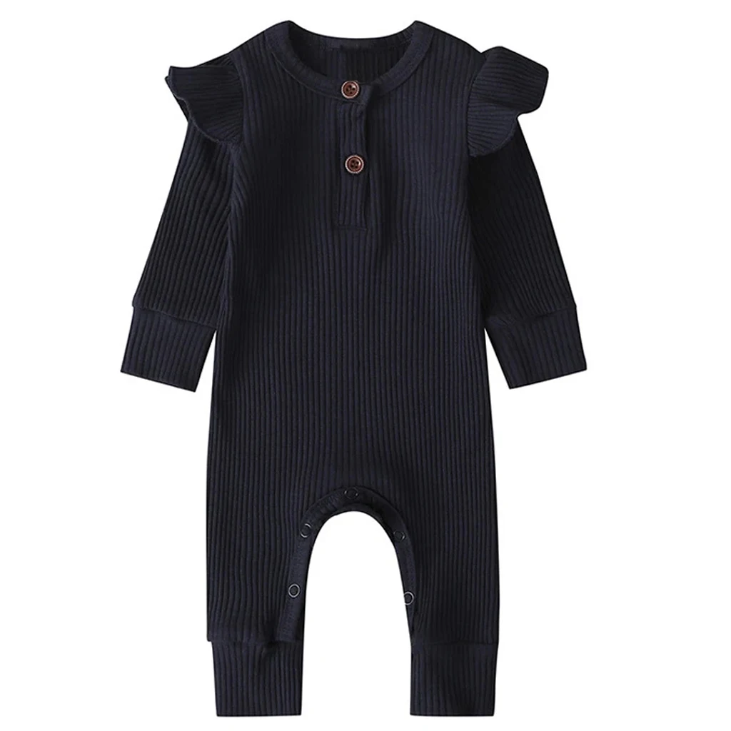 Baby Jumpsuit Spring Autumn Long Sleeve Jumpsuits Baby Clothes Sets for Newborn Boys Solid Bodysuit Girls Romper 0 to 18 Months