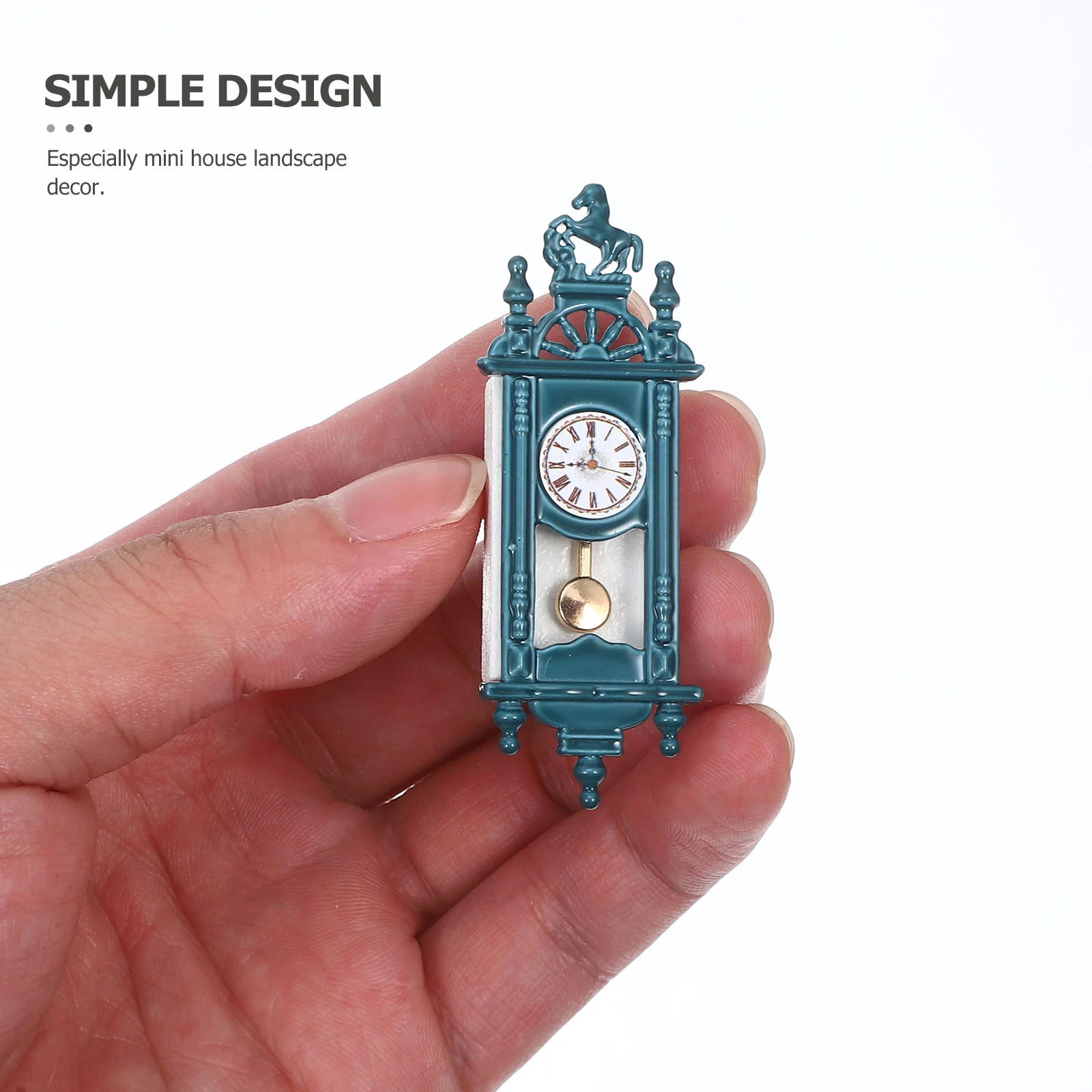 Reloj de péndulo de escritorio para casa de muñecas, reloj de mesa en miniatura, adorno pequeño, muebles para casa de muñecas