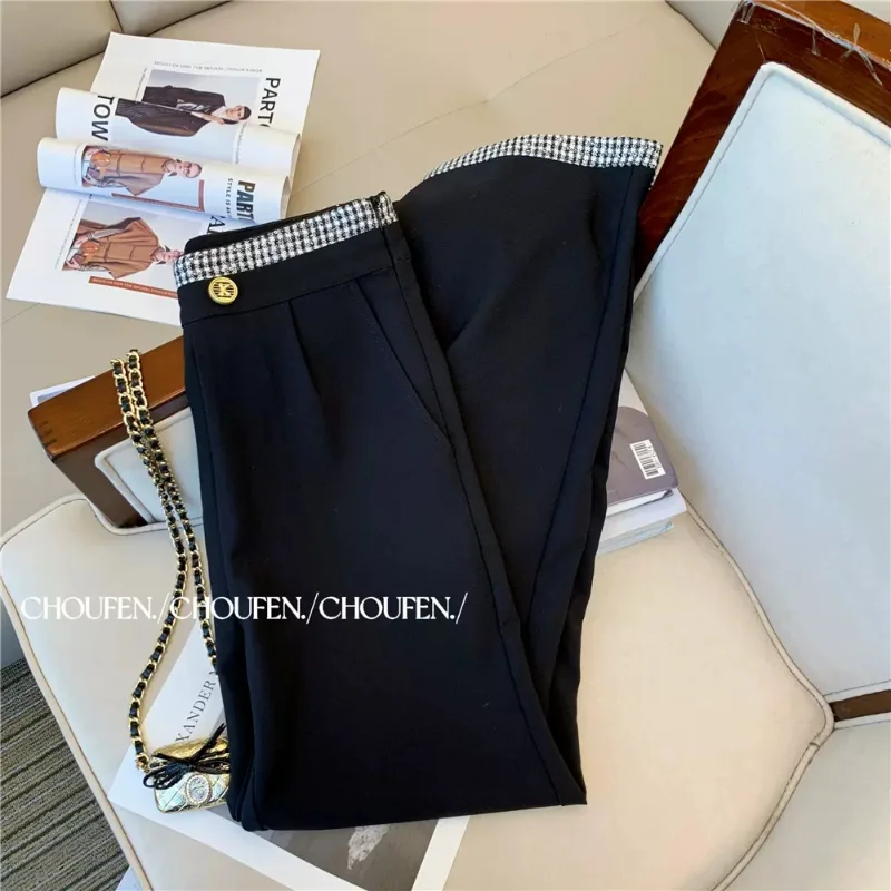 2023 Korean Style Office Business Suit Women's Autumn 2022 New High-End Ladies Elegant Wide Leg Pants Two-Piece Set