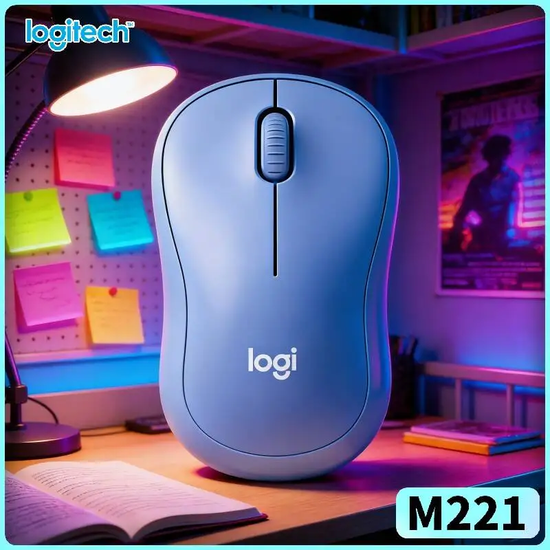 Logitech M221 Silent Optical Mouse - Quiet Click Module, 2.4GHz Signal, Steady Performance, Students Freelancers Crew