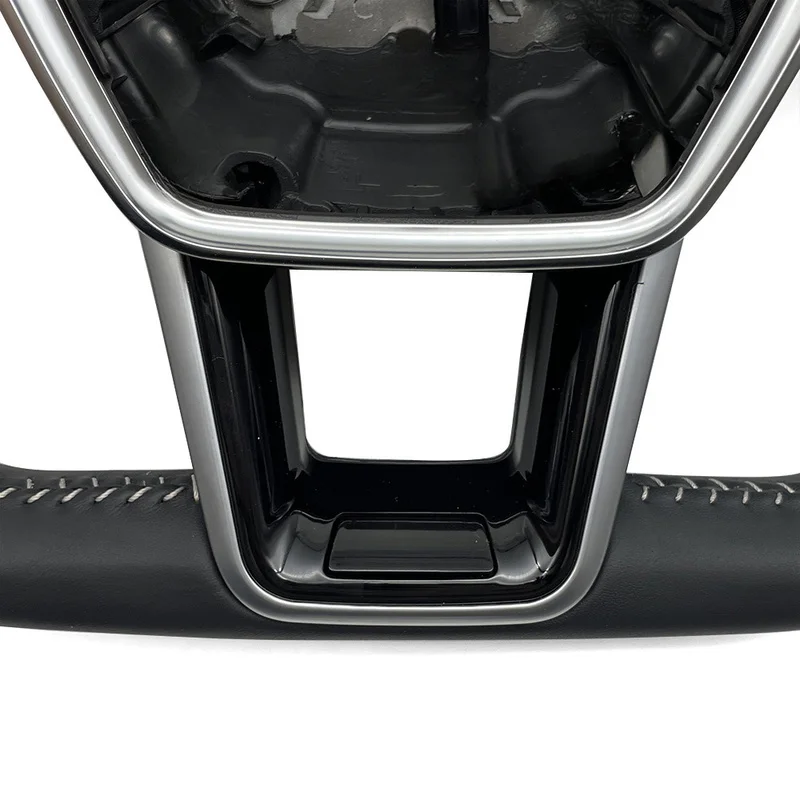 For Audi Steering Wheel Horn Cover A6 C8 S Mark Half Perforated White Line With Paddles Heated Style Horn Shell