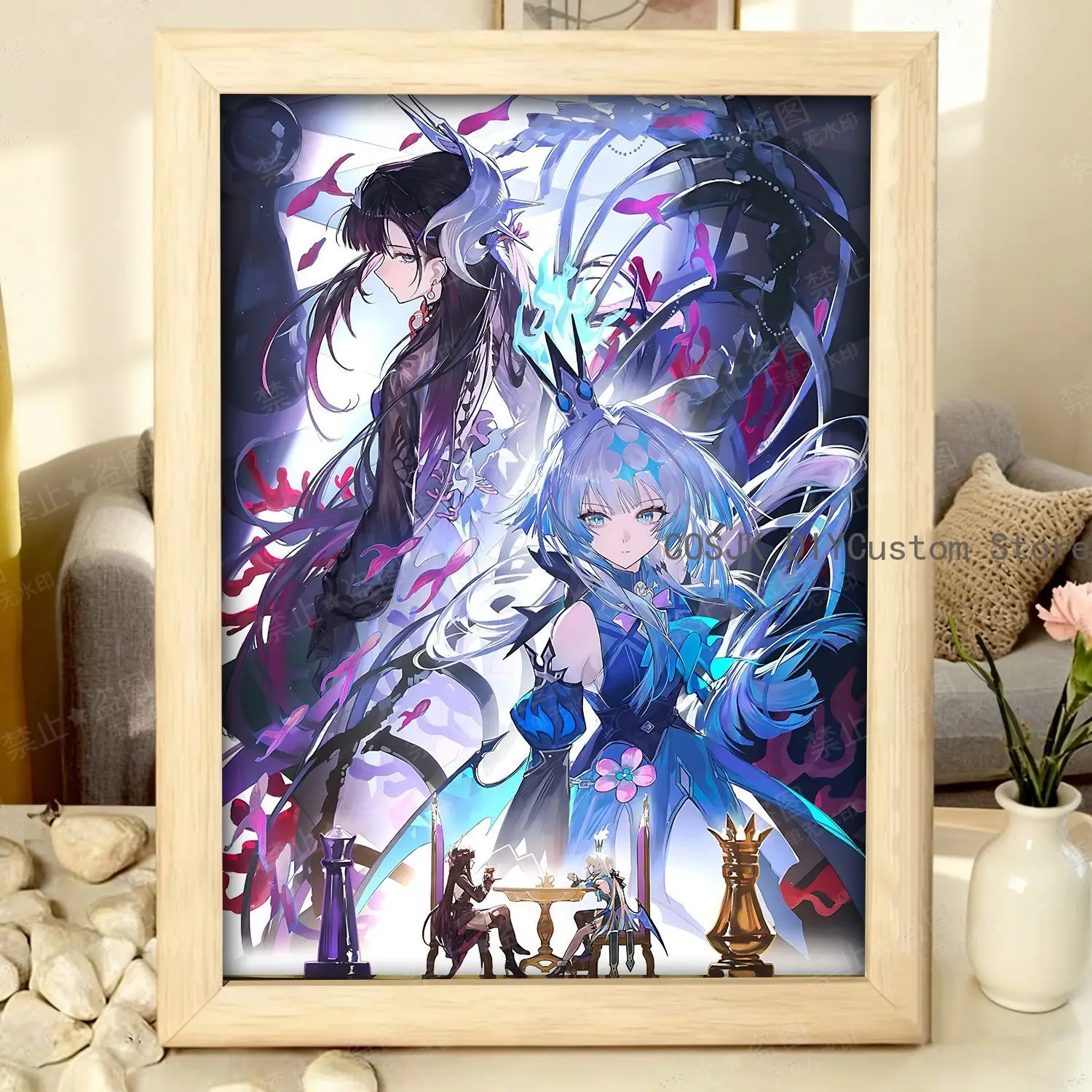 Game Honkai：Star Rail Cerydra Hysilens Decorative Art Painting Wooden Photo Frame Figure Collect Picture Desktop Ornament Gift
