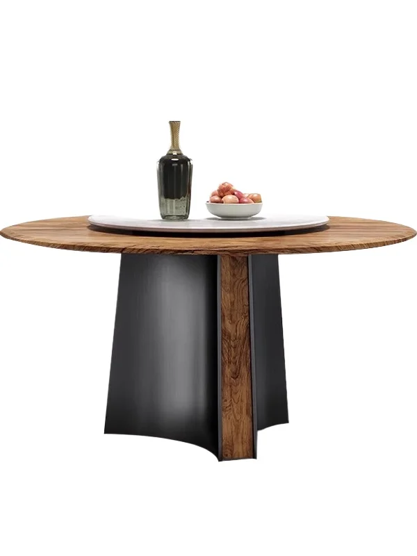 

South American black walnut dining table and chairs combination Italian light luxury restaurant high sense