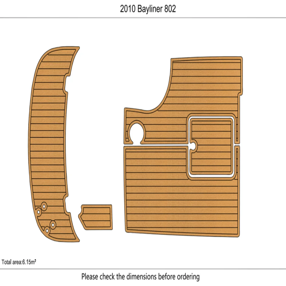 

2010 Bayliner 802 swim platform &cockpit 1/4" 6mm EVA teak FLOOR SeaDek MarineMat Gatorstep Style Self Adhesive