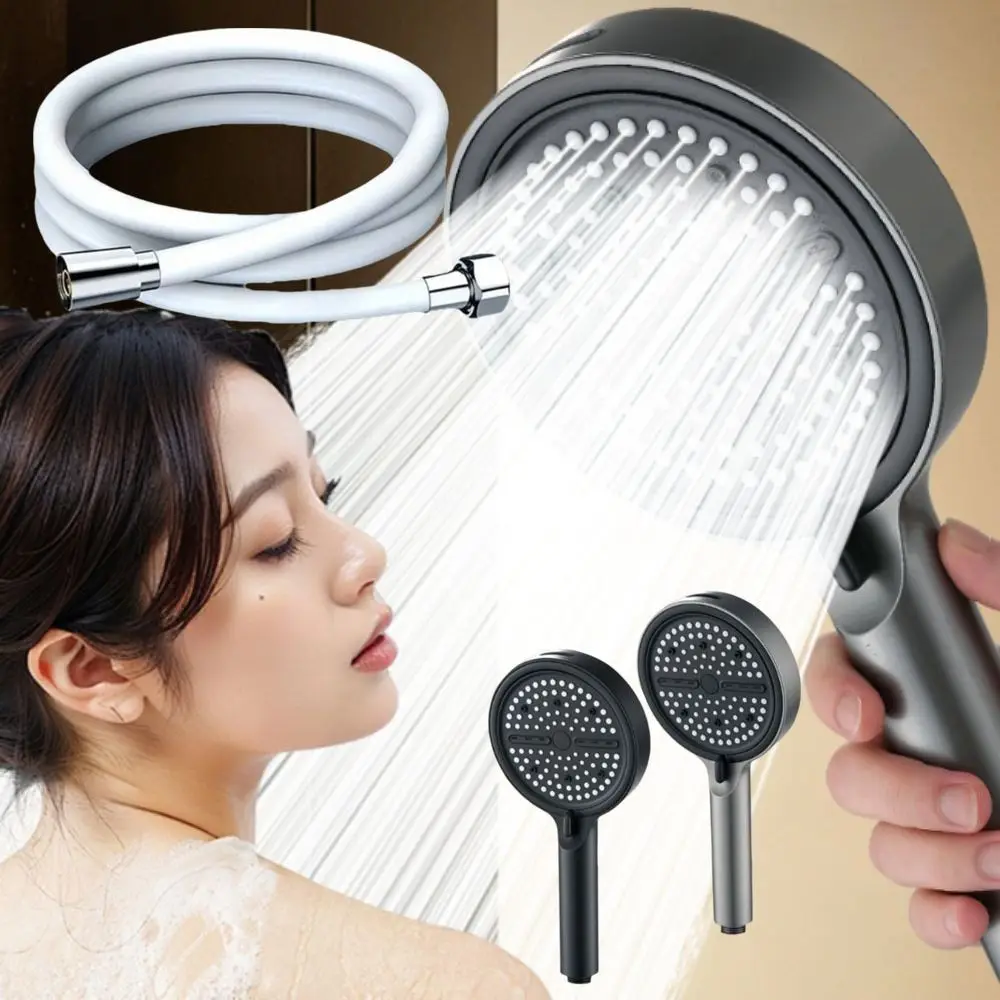 Big Panel Design Handheld Shower Head 7 Modes Extra-Wide Large Panel Massage Shower Head Pressure-Boosting Structure