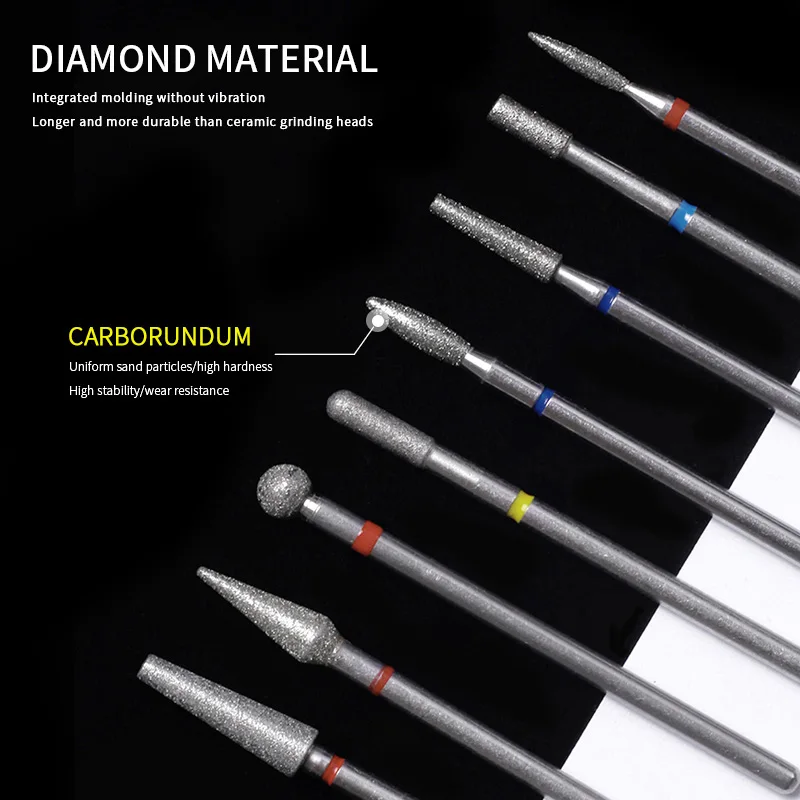 Diamond Nail Drill Bits Cuticle Cleaner for Electric Drill Manicure Pedicure Polishing Nail Art Tool Salon Home Supplies