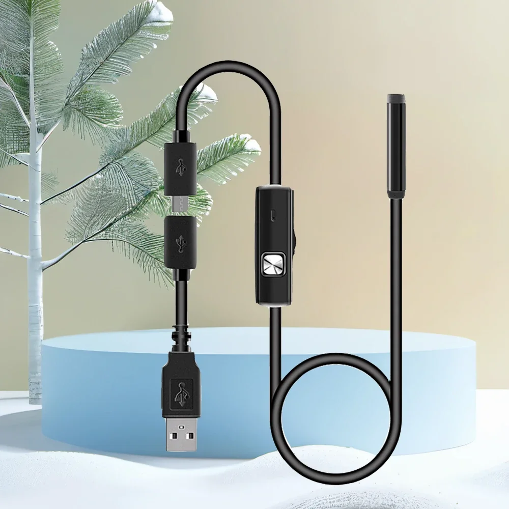 7 مللي متر كاميرا منظار USB صغيرة مقاوم للماء HD Borescope ثعبان التفتيش أنبوب كاميرا فيديو محول للكمبيوتر الذكي