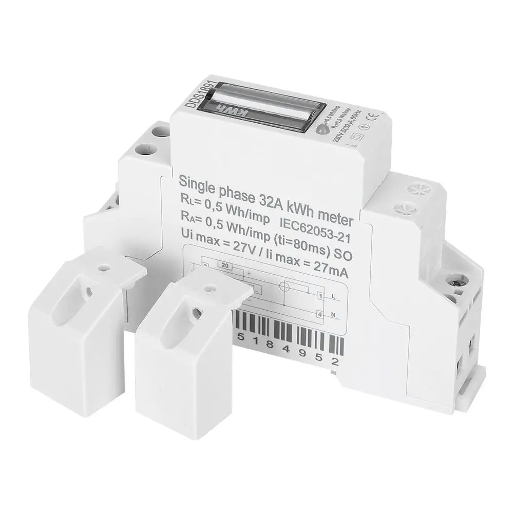

High Accuracy Single Phase LCD Energy Meter 230V 50Hz Mounted 5A to 32A