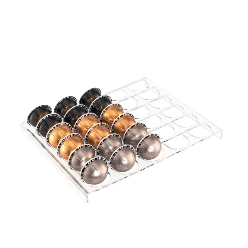 

Лоток для хранения кофейных капсул, вставка для ящика, вмещает 25–50 капсул, совместим с применимыми к капсулах Nespresso Vertuo Vertuoline Kcup