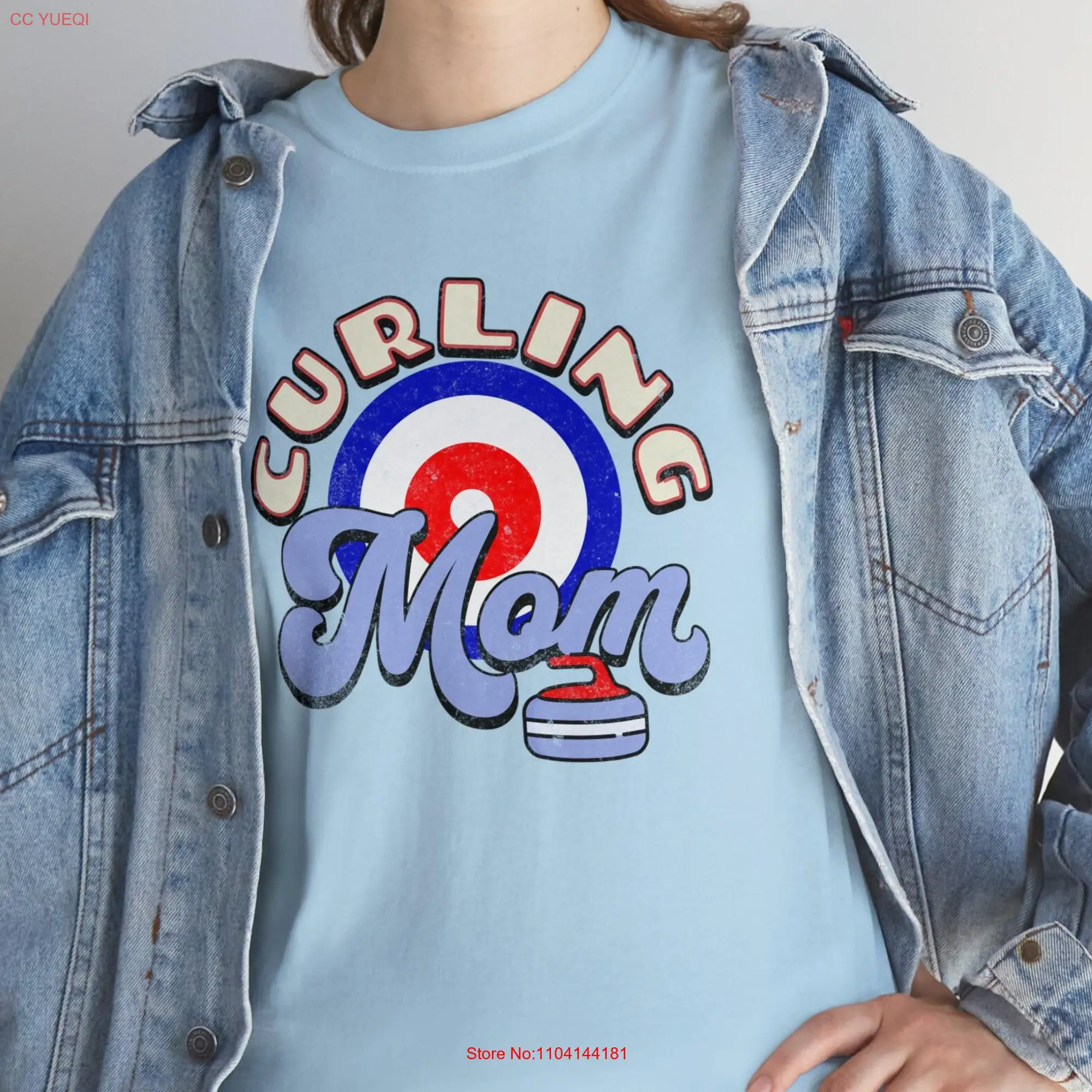 Curling Mom T Shirt for Curler and Winter Sports Apparel long or short sleeves