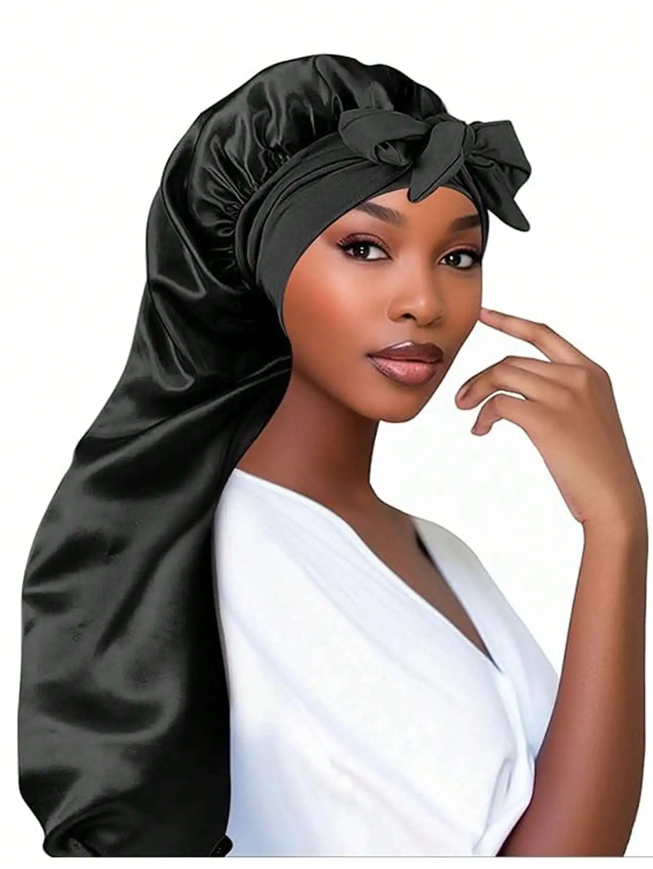 Silk Bonnet For Sleeping Braid Bonnet For Long Hair With Tie Band Bonnet For Braids For  Curly Hair Locs