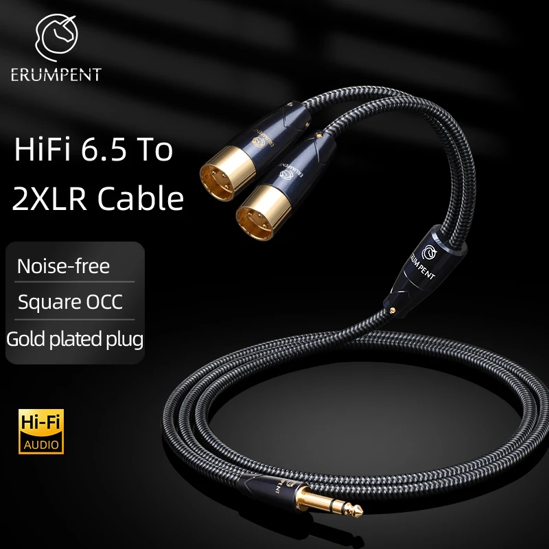 Hi-end HiFi 6.5mm to 2XLR Aduio Cable 6.35 TRS to 3Pin 2XLR Balanced Male and Female Cable for Mixer Speaker AMP