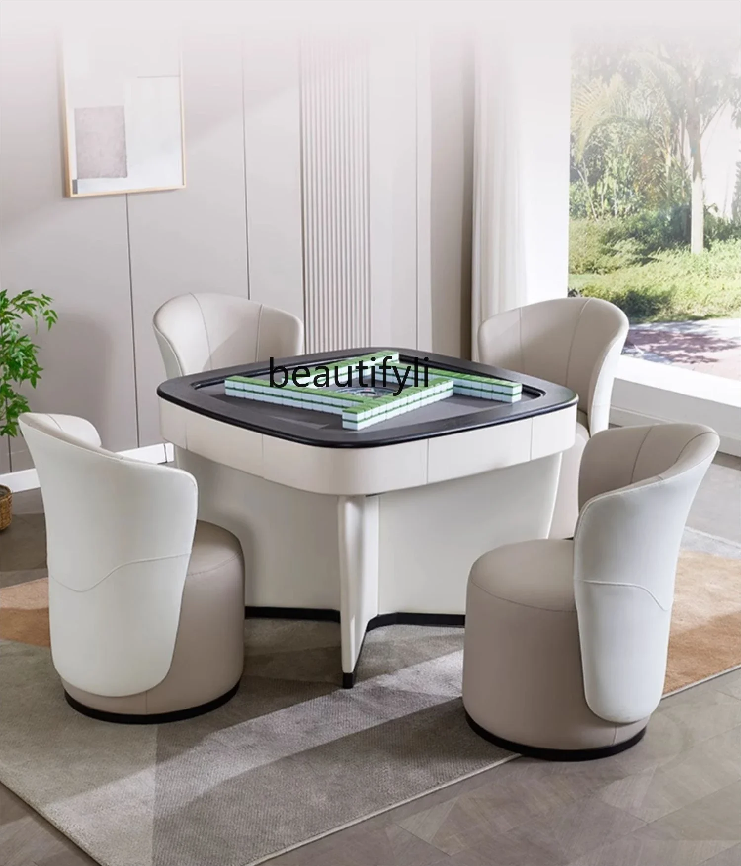 Automatic mahjong machine Household snake-sensitive Italian leather electric mahjong table