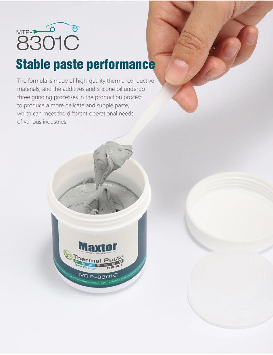 Maxtor 12W/m.k Thermal Paste 150g/300g Bulk Size, Factory Direct CPU GPU Thermal Compound for PC/PS4 Repair Shops