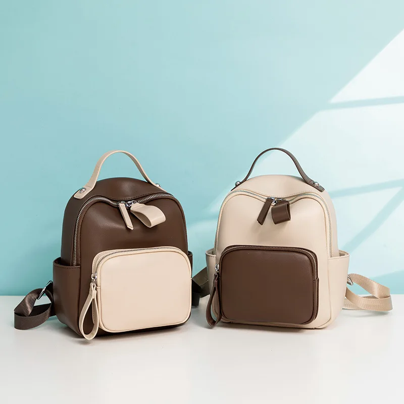 Korean Style Mini Women Backpacks Leather Girl's School Bags Retro Ladies Travel Bagpacks