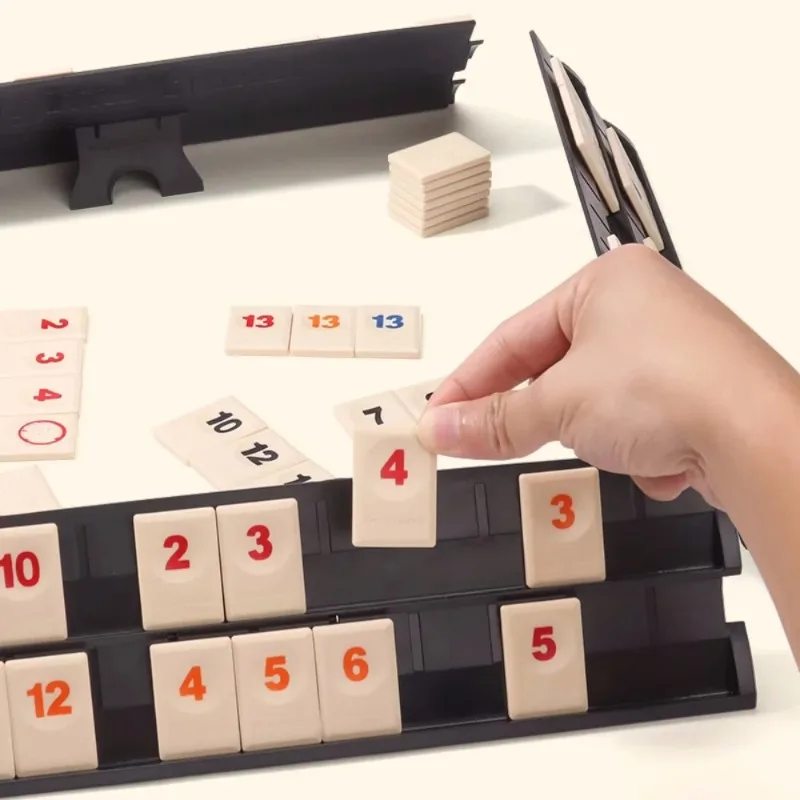 

Travel Rummy Set, Standard Israeli Mahjong With Storage Bag - Casual Party, Table Games, Pull Games, Chess, Number Pairing Game