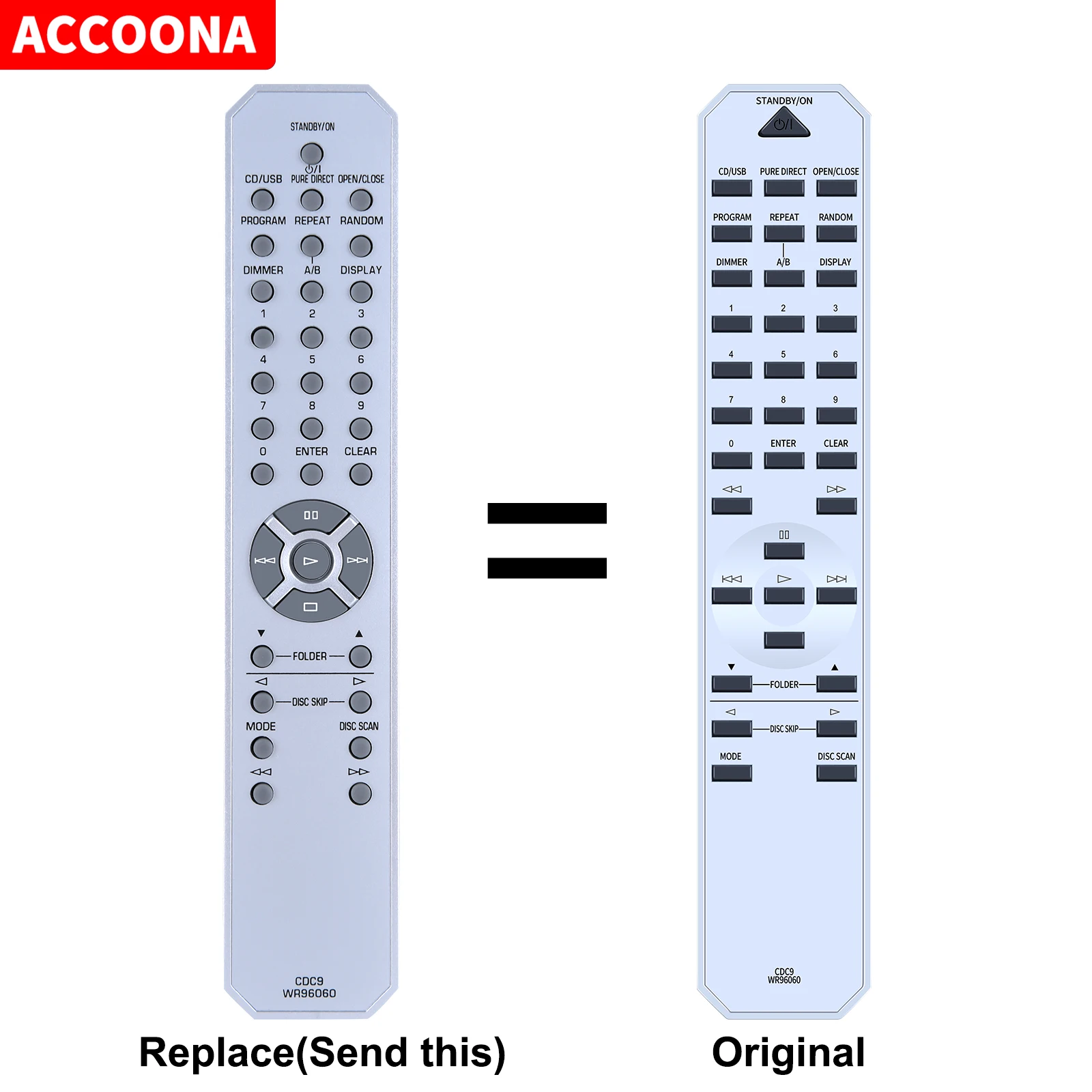 CDC9 WR96060 Replacement Remote Control for Yamaha CD Player CD-C600 CDC600