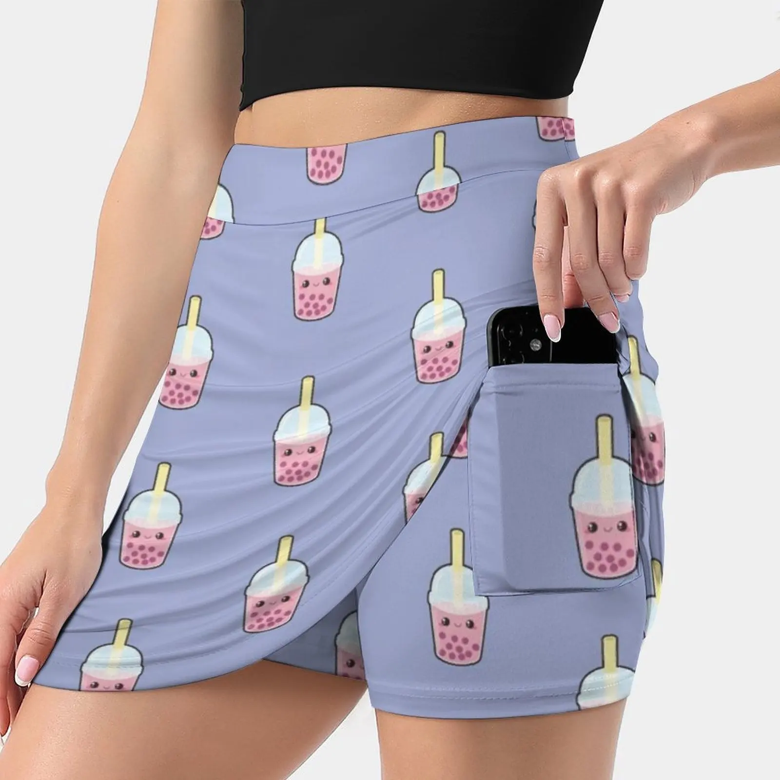 Bubble Tea Women's skirt Mini Skirts A Line Skirt With Hide Pocket Bubble Tea Bubble Boba Milk Tea Cute Kawaii Drink Snack