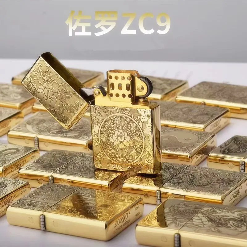 

ZORRO Brass Oil Windproof Lighter with Personalized Creativity Ultra-thin Square Angle Smooth Oil Machine