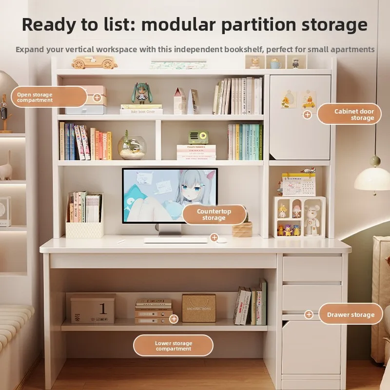 Bedroom Computer Desk Bookcase Combo Computer Desk Office Table Computer Table Laptop Desk Gaming Desk Gaming Table Furniture