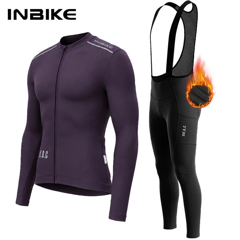INBIKE INBIKE Winter Fleece Cycling Suit Men Long Sleeve Jersey Bib Pants Set Road Bike Outdoor Sports Shockproof Padding with Pockets - Aliexpress Deal