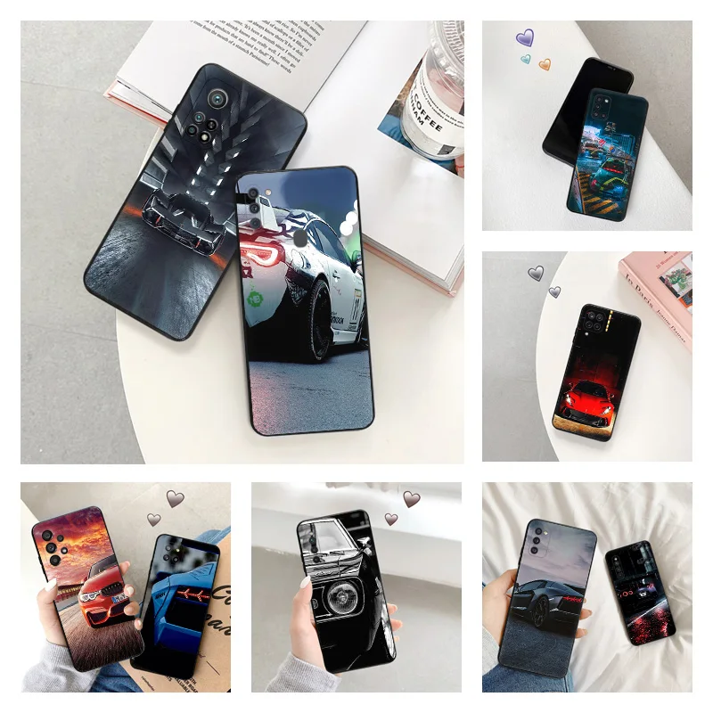 Phone Case for Samsung A40 A51 A52 A53 A54 A71 A72 A73 A74 A41 A42 A31 A32 A33 A34 A50 70 Supercar Cool Car Black Silicone Cover