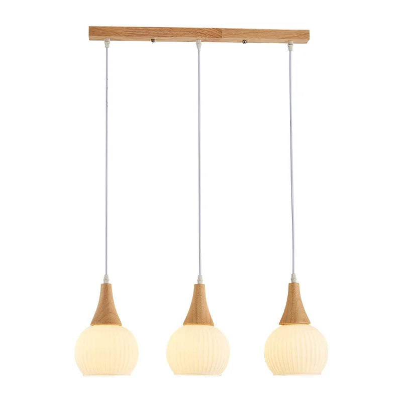 

Retro Japanese three-headed restaurant bar chandelier, simple study bedroom light