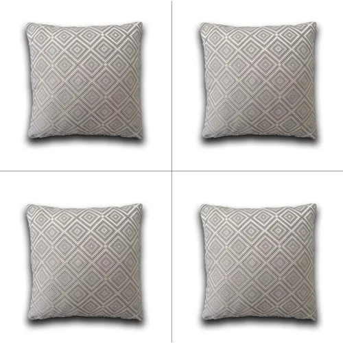 Drop Toys 4'lü Gray Color Patterned Fabric Cushion Pillow decorate Case 45x45 Cm.