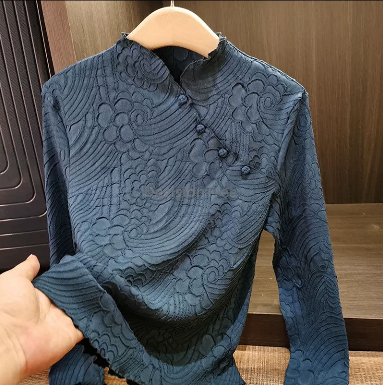 2026 auspicious cloud pattern design chinese qipao top fashionable versatile shirt retro literature art temperament daily blouse