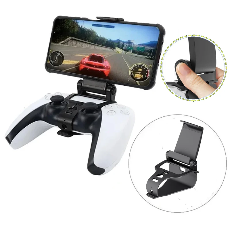 For PS5 Controller Gamepad Mobile Cell Phone Stand Smart Grip Mounting Bracket Suit for PS5 Accessories with Adjustable Width