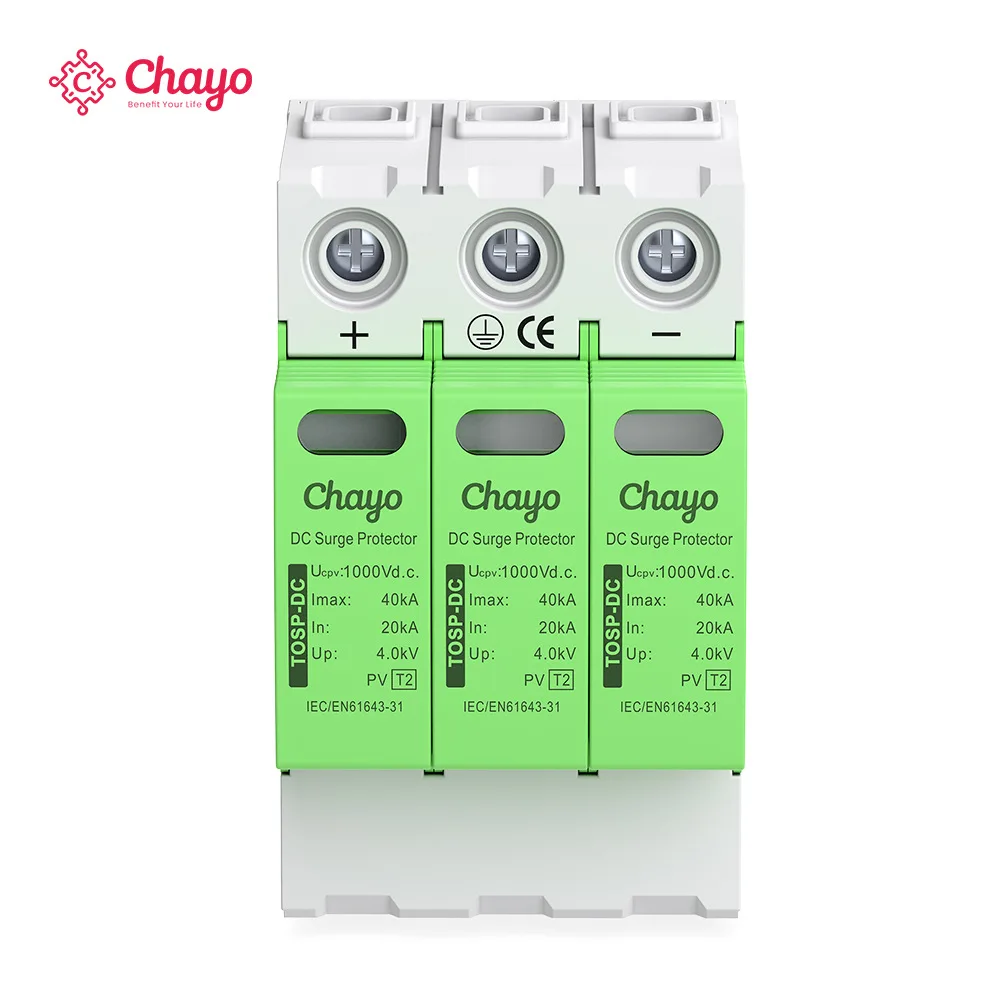 For Solar PV Systems Suitable 1000V DC Surge Protective Device (SPD) 2P 3P 40KA Voltage Protector and Lightning