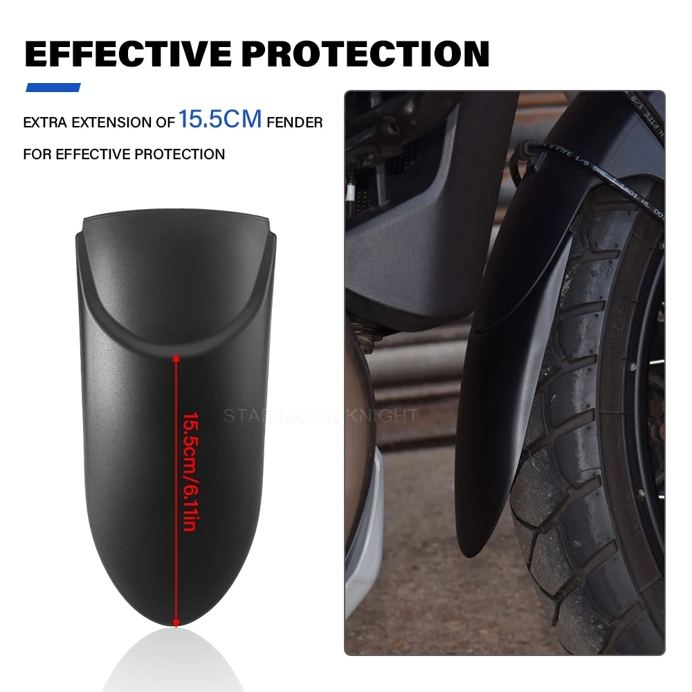 Immagine 3: Estensione Parafango Anteriore per Moto Guzzi Stelvio 2023 2024 2025 2026, Protezione Antispruzzi, Accessori per Moto