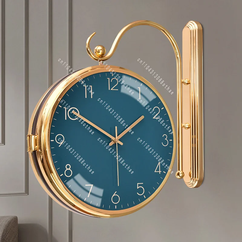 Household Fashion Light Luxury Two-sided Clock Household Personalized Silent Modern Nordic Simple Living Room Double-sided Clock