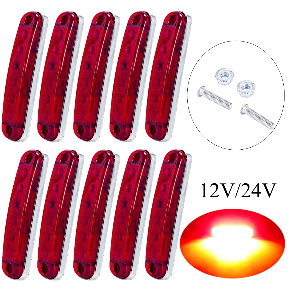 

10PCS LED Strobe Warning Light 12V-24V 6LED Pickup Truck Flashing Emergency Light Car Truck Trailer Rear Flash LED Lamp