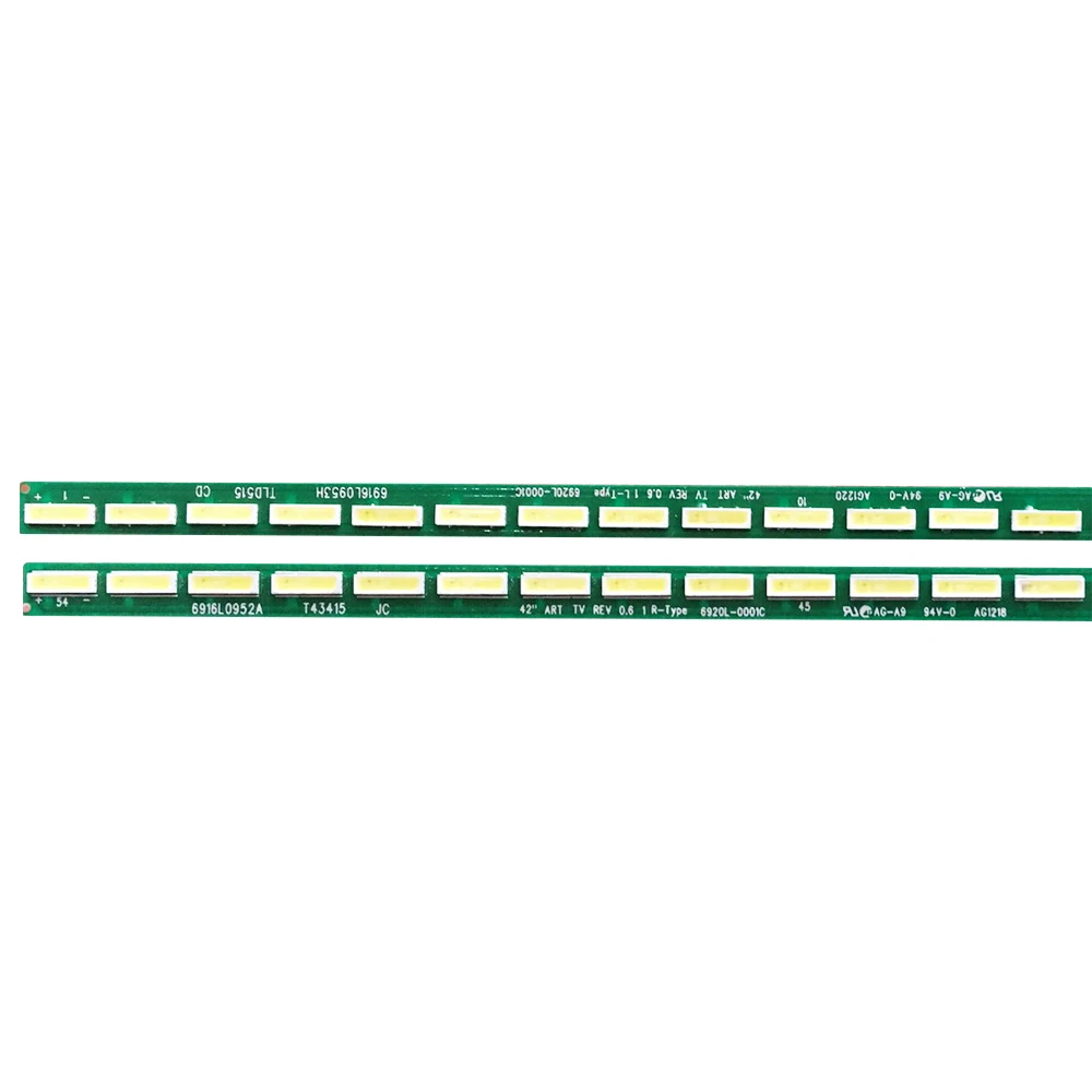 Lampu Strip lampu latar LED 54 lampu untuk LG 42 "V13 ART TV REV 0.4 0.6 1 L + r-tipe 42LA6800 PF PF F1 42LA8600 42LA6600