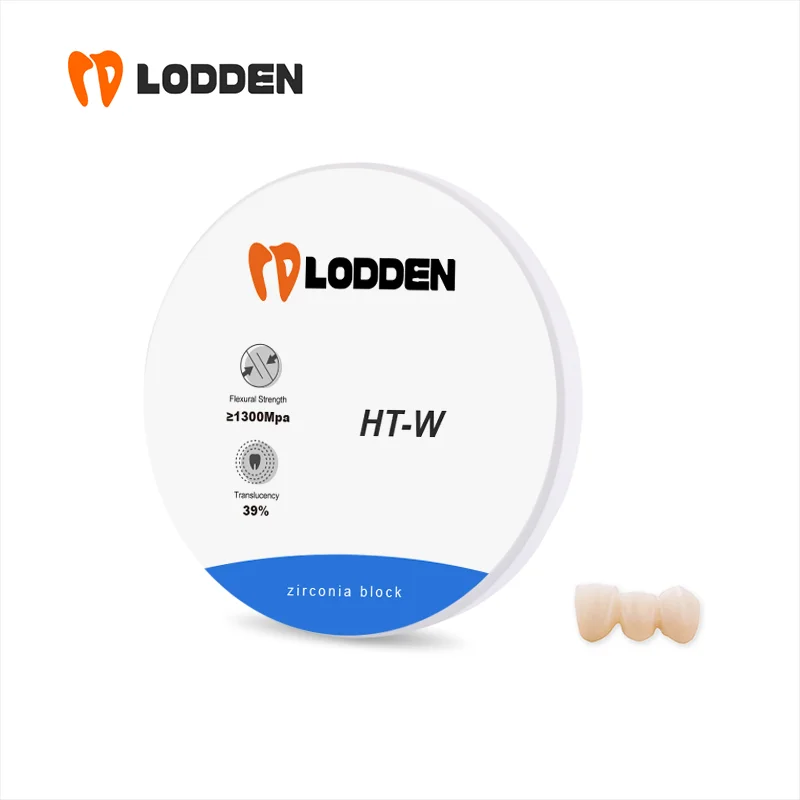 LODDEN HT-W 10mm Den tal Consumables Products Zircone dentaire Flexible Denture HT Zirkonzahn Zirconia Blank