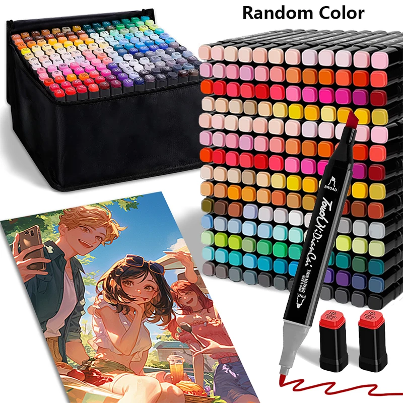 

80 color alcohol base markers alcohol marker set double head alcohol sketch drawing markers animation for adults and children