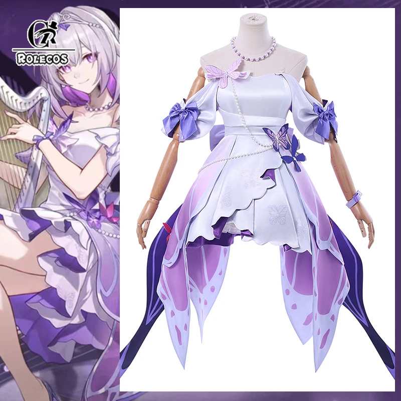 

ROLECOS Game Honkai Star Rail Concert Castorice Cosplay Costume Harp Castorice Women Lolita Dress Halloween Carnival Party Suit